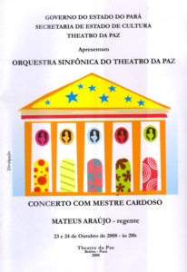 Capa do programa do Concerto da Orquestra do Theatro da Paz com Mestre Cardoso