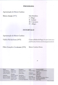Programa do Concerto da Orquestra do Theatro da Paz com Mestre Cardoso