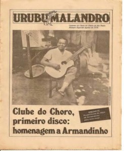 Capa do Caderno Urubu Malandro, número 1, do Clube do Choro de São Paulo, de 1978